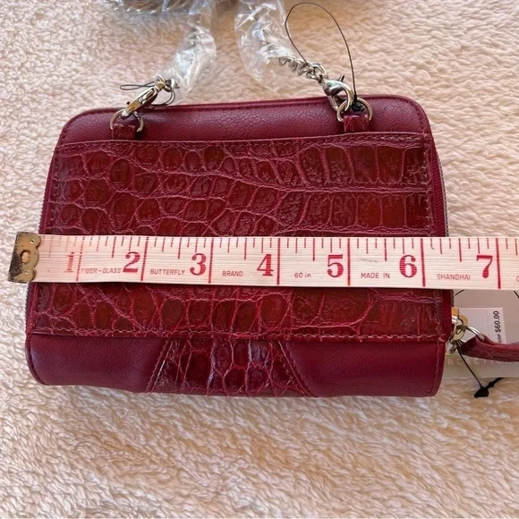 CLEARANCE MINI WALLET Kenneth Cole Reaction Red Small Crossbody CROC BAG NWT 4x6 - Picture 10 of 10